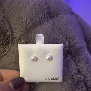 Classic White Pearl Stud Earrings